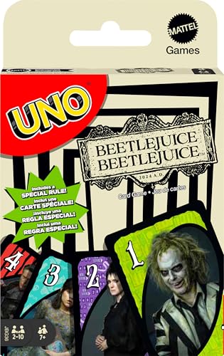 Mattel Games UNO Beetlejuice Kartenspiel für Kinder, Erwachsene & Familie mit Deck & Sonderregel, inspiriert vom Film von Mattel Games