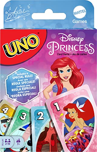 Mattel Games UNO Disney Prinzessin Die kleine Meerjungfrau Kartenspiel, inspiriert vom Film für Familiennacht, Spieleabend, Reisen, Camping und Party von Mattel Games