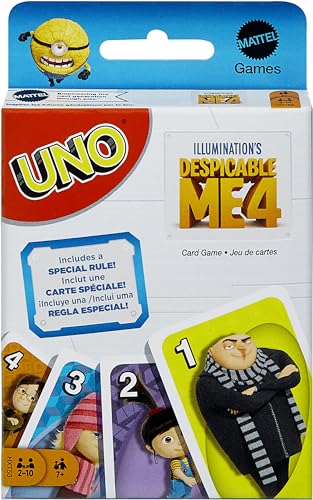 Mattel Games UNO - Einfach Unverbesserlich 4 Kartenspiel für Kinder, Erwachsene & Familie mit Deck, inspiriert vom Film von Mattel Games