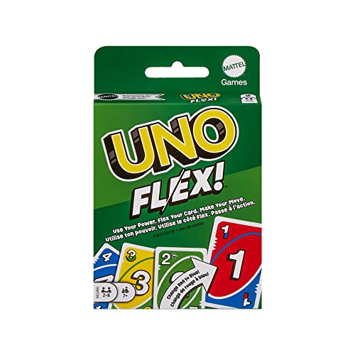 Mattel Games UNO Flex, UNO Kartenspiel für die Familie, mehr Abwechslung durch Powerkarten, Perfekt als Kinderspiel, Reisespiel oder Spiel für Erwachsene, für 2-10 Spieler, ab 7 Jahren, HMY99 von Mattel Games