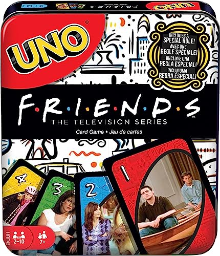 Mattel Games UNO Friends Kartenspiel für Erwachsene, Familie, Fans & Partys mit TV-Show-Themen-Grafik & Sonderregel für 2 bis 10 Spieler (Amazon Exclusive) von Mattel Games