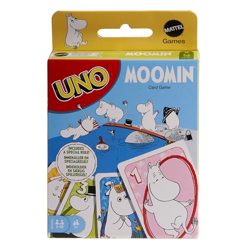 Mattel Games UNO Mumin Kartenspiel für Kinder, Erwachsene und Familien mit Deck und Regeln, inspiriert von der Mumin-Serie, HWN32 von Mattel Games