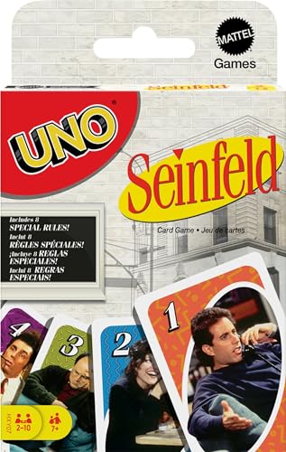 Mattel Games UNO Seinfeld Kartenspiel für Kinder, Erwachsene & Familienabende mit Sammeldeck & Sonderregel inspiriert von der TV-Show von Mattel Games