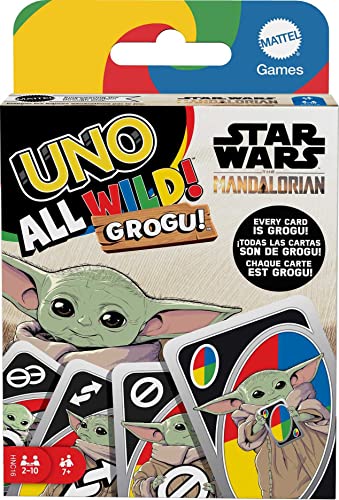 Mattel Games UNO The Mandalorian All Wild Grogu Kartenspiel für Kinder & Erwachsene mit Grogu Bildern & Sonderregel, 2 bis 10 Spieler von Mattel Games