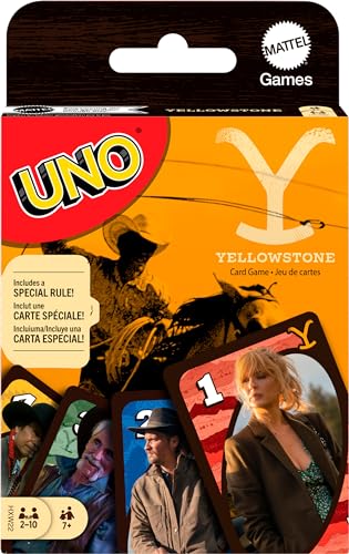 Mattel Games UNO Yellowstone Kartenspiel für Kinder, Erwachsene, Familien & Partys mit Deck & Sonderregel, inspiriert von der TV-Show von Mattel Games