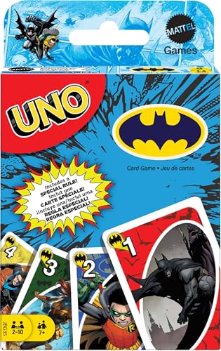 Mattel Games UNO Batman Kartenspiel für Kinder, Erwachsene & Familie mit Sammeldeck & Sonderregel, inspiriert von Batman Comics von Mattel Games