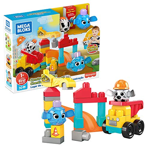 MEGA Bloks GRV37 - Guck-Guck Baustelle Bauset, Spielzeug ab 1 Jahr von Mattel Games