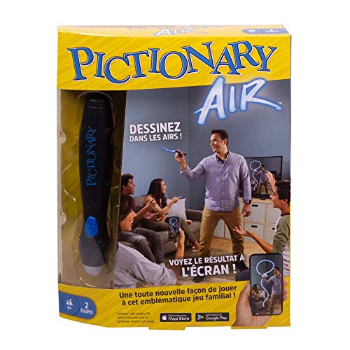 Pictionary Air, Gesellschaftsspiel, zum Zeichnen in der Luft, mit Bildschirm, französische Version, GJG13 von Mattel Games