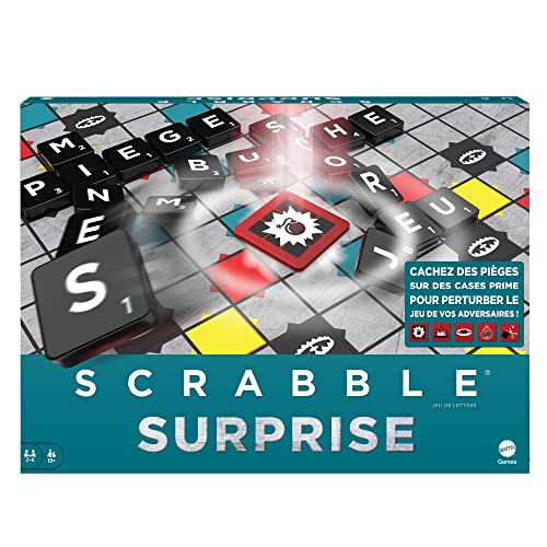 Mattel Games Scrabble Buchstaben-Set für Familien, mit Dachziegeln, Gesellschaftsspiel, Delic-Fliesen, Ständer und Taschen für Fliesen, ab 10 Jahren, HLM16 von Mattel Games