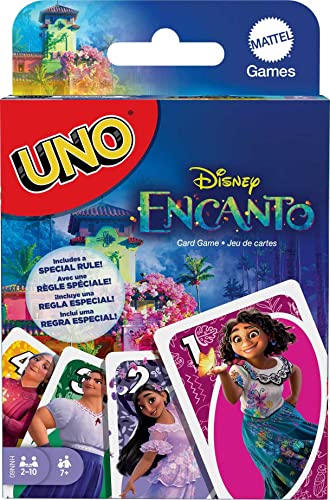 Mattel Games UNO Disney Encanto Kartenspiel für Kinder, Erwachsene, Familien & Spielabende, Deck & Sonderregel, inspiriert vom Film, 2 bis 10 Spieler von Mattel Games