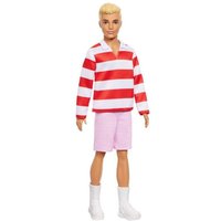 Barbie Fashionistas Ken-Puppe Nr. 241 in rot-weiß gestreiftem Oberteil und rosafarbener kurzer Hose mit weißen Sneakern, blond Barbie Fashionistas Ken-Puppe Nr. 241 in rot-weiß gestreiftem Oberteil und rosafarbener kurzer Hose mit weißen Sneakern, blond von Mattel GmbH