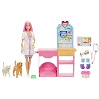 Barbie Gute Besserung“ Tierkrankenstation-Spielset aus Modepuppe mit rosa gefärbten Haaren, Tierarzt-Möbeln und mehr als 10 Zubehörteilen Barbie Gute Besserung“ Tierkrankenstation-Spielset aus Modepuppe mit rosa gefärbten Haaren, Tierarzt-Möbeln und mehr als 10 Zubehörteilen von Mattel GmbH
