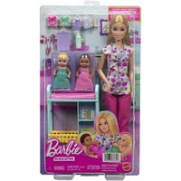 Barbie Karriere Kinderärztin-Spielset mit blonder Modepuppe, 2 Baby-Puppen, Behandlungstisch und Zubehörteilen Barbie Karriere Kinderärztin-Spielset mit blonder Modepuppe, 2 Baby-Puppen, Behandlungstisch und Zubehörteilen von Mattel GmbH