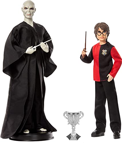 Mattel Harry Potter GNR38 - Sammlerpuppe 2er Pack, Geschenkset mit Voldemort-Puppe (ca. 30 cm), Harry Potter-Puppe (ca. 26 cm), mit Kleidung und Zauberstäben nach Vorlage der Filme, ab 6 Jahren von Mattel