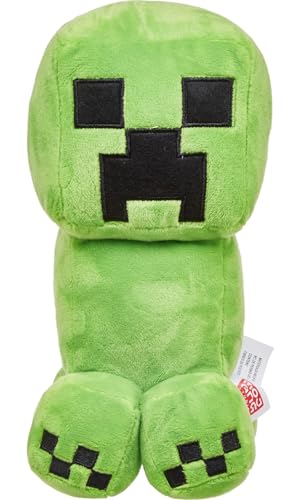 Minecraft HBN40 - Creeper Plüschfigur, ca. 21 cm, weich, Geschenk zum Sammeln für Fans, Spielzeug ab 3 Jahren von Mattel Minecraft