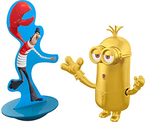 Minions GMF00 - ,,Minions: Auf der Suche nach dem Mini-Boss“, Bösewicht-Ohrfeiger Kevin Actionfigur, ca. 10 cm, Filmfigur-Spielzeug mit per Knopfdruck aktivierbarer Bewegungsfunktion und Zielzubehör von MINIONS