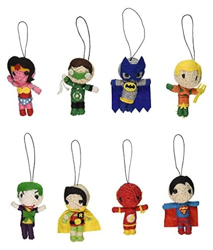 A G I Superhero String Dolls Charms - Set of 10 Danglers von Mattel