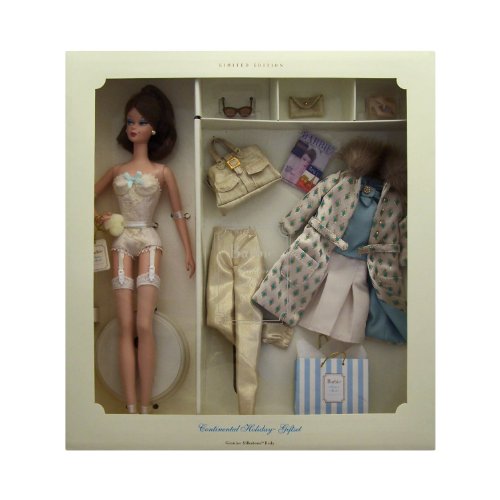 Barbie Collectables, Fashion Model Silkstone Barbie: Continental Holiday Geschenkset mit Puppe & Outfits von Mattel