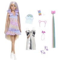 Barbie Fun & Fancy Puppe mit Accessoires, Modepuppe mit extra langem blondem H von Mattel