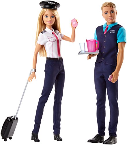 Barbie – Pilot-Puppe und Zubehör-Set, pinker Reisepass – 2er-Pack von Mattel