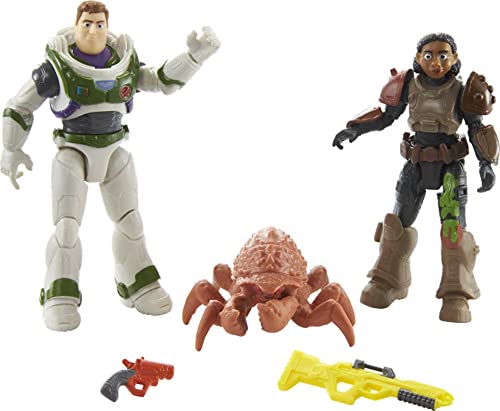 Buzz Lightyear HHY15 - Space Ranger Verteidigungsfiguren & Zubehör, Exklusive Packung, ca 13cm groß, 2 Actionfiguren, Käfer & Werkzeuge, Spielzeug für Kinder ab 4 Jahren von Mattel