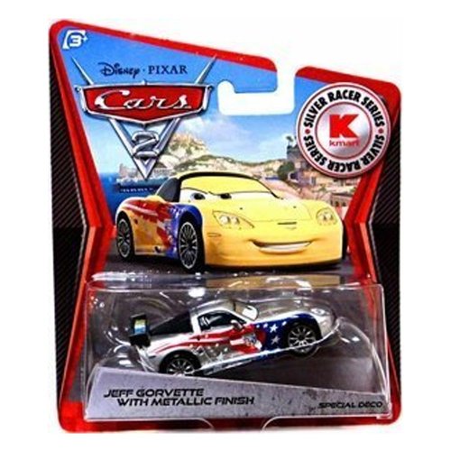 Disney Pixar CARS 2 Exclusive 1:55 Die Cast Car SILVER RACER Jeff Gorvette Wi... von Disney