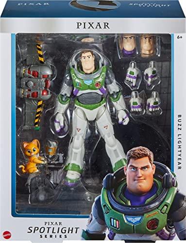 Disney Pixar Lightyear Pixar Spotlight Series Buzz Lightyear Sammelfigur, 17,8 cm, 32 Artikulationen, 3 Ausdrücke, Sox, Jetpack ab 6 Jahren, mehrfarbig (HHJ63) von Mattel