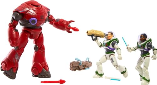 Disney Pixar Lightyear Toys, 3 Figuren Set mit Buzz Lightyear, Izzy und Zyclops Actionfiguren, Space Rangers vs Zyclops, Collectible Gifts von Mattel