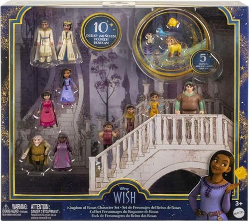 Disney's Wish Kingdom of Rosas Character Small Doll Set, 10 Posable Mini Dolls & 5 Friend Figures Disney's Wish Kingdom of Rosas Character Small Doll Set, 10 Posable Mini Dolls & 5 Friend Figures von Mattel