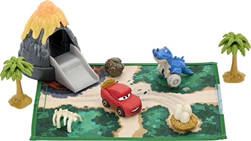 ​Disney und Pixar's Cars Toys | Mini Racers On-The-Go Dino Park Spielset mit 2 Mini-Fahrzeugen, Zubehör und tragbarer Tasche, Spielzeuggeschenk für Kinder von Mattel