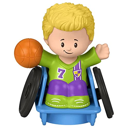 Ersatzteil für Fisher-Price Little People Big Yellow Schoolbus Spielset – GLT75 ~ Ersatzfigur ~ Josh im Rollstuhl spielt Basketball von Mattel