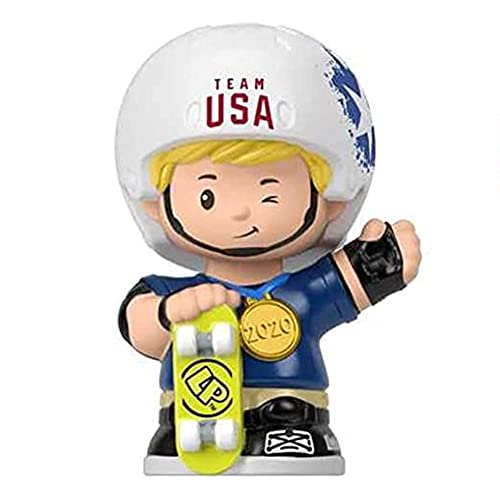 Ersatzteil für Fisher-Price Little People Collector Edition Set of Team USA – GRJ28 ~ Inspiriert von Olympischen Spielen ~ Goldmedaille Gewinner Spielzeug ~ Skateboarding von Mattel