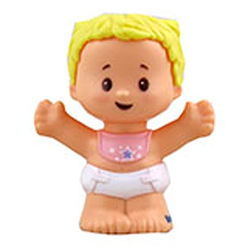 Ersatzteil für Fisher-Price Little People 'n Play Nursery Playset - GKP70 ~ Babyfigur ni a ~ Rosa Lätzchen mit Stern ~ blondes Haar von Mattel