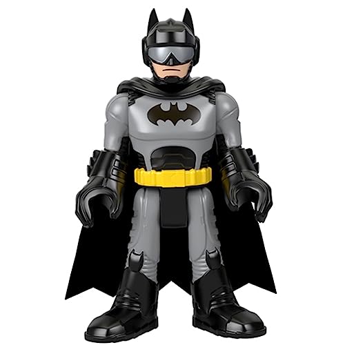 Ersatzteil für Imaginext Batman Rallye-Auto-Spielset – GKJ25 ~ bewegliche Batman-Figur ~ mit grauem und schwarzem Anzug mit Umhang von Mattel