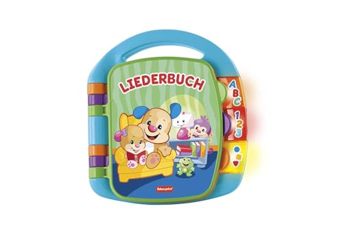 Fisher-Price Lernspaß, Liederbuch, Baby Musik Buch, Musikspielzeug für Babys, Elektronisches Kinderbuch, ab 6 Monate, Deutsche Version, CDH40 von Mattel