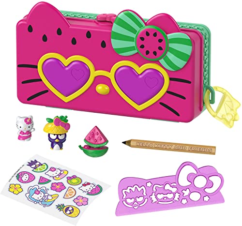 Mattel Hello Kitty GVC40 - Mattel Mattel Hello Kitty Minis Strand-Stiftspielset Schatulle, Spielzeug ab 4 Jahren von Mattel