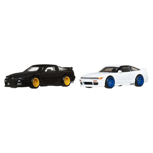 Hot Wheels Premium Car Culture 2er-Pack im Maßstab 1:64, Einzigartige Zusammenstellungen, Real Riders Reifen, Metall/Metall Karosserie, Spielzeug für Sammler, JBK96 von Hot Wheels