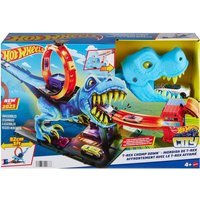 Hot Wheels - City T-Rex Looping-Bahn, Dinosaurier-Angriff inkl. Auto 1:64 von Mattel