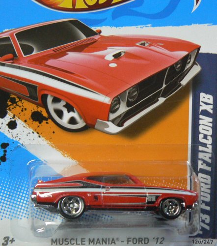 Hot Wheels Super Treasure Hunt - '73 Ford Falcon XB (Purple w/White Stripes), Red Line Tires - Muscle Mania, Ford '12 - 10/10 ~ 120/247 [Scale 1:64] von Mattel