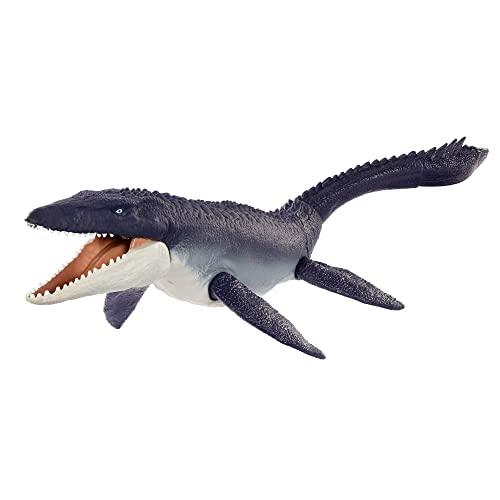 Jurassic World HCB04 - Schützer der Meere Mosasaurus-Dinosaurier-Actionfigur, Dinosaurier Spielzeug ab 4 Jahren von Mattel