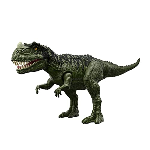 Jurassic World HCL92 - Brüllattacke Ceratosaurus Dinosaurier Action Figur, Dinosaurier Spielzeug für Kinder ab 4 Jahren von Mattel