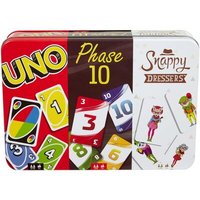 MATTEL FFK01 MATTEL Games Kartenspiel-Klassiker in Metalldose: UNO, Phase 10, Snappy Dressers von Mattel