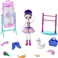 MATTEL GJX35 GYJ06 Enchantimals Ballettstudio Spielset mit Sarely Swan & Pointe von Mattel