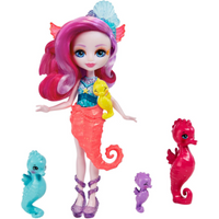 MATTEL HCF73 Royal Enchantimals Sedda Seahorse-Puppe (ca. 15 cm) mit 4 Tierfiguren von Mattel