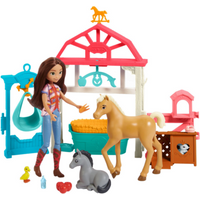 MATTEL HCH37 Spirit Luckys Tierbaby-Pflegestation mit Pony & Fohlen von Mattel