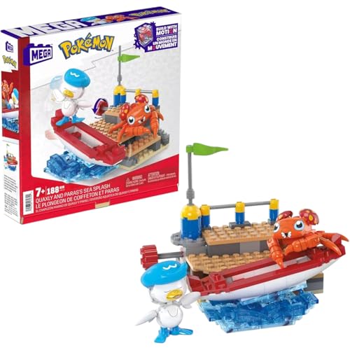 MEGA Pokemon Quaxly und Paras Bauspielzeug-Set mit 2 Actionfiguren, 188 Teile MEGA Pokemon Quaxly und Paras Bauspielzeug-Set mit 2 Actionfiguren, 188 Teile von MEGA