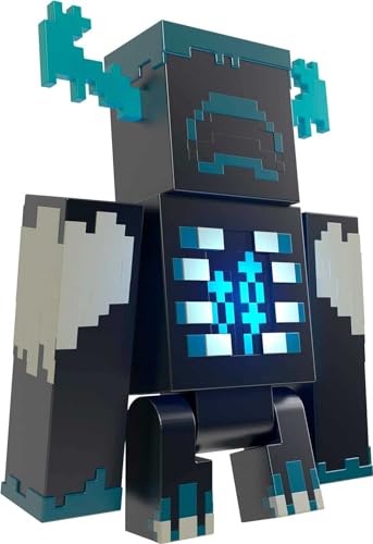 MINECRAFT Wärter Figur - Actionfigur mit Lichtern, Geräuschen und Angriffsmodus, für abenteuerlustige Videospieler und Fans ab 6 Jahren, HHK89, Black - Guardiano von Mattel