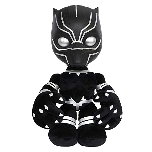 Marvel HJM24 - Black Panther Herz von Wakanda Plüschfigur mit Lichtern und Geräuschen, weiche Spielzeug Puppe für Fans und Sammler von Black Panther von Mattel