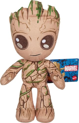 Marvel Plüschfigur, 20,3 cm, Groot Super Hero weiche Puppe, Sammlerstück, Geschenk für Kinder und Fans ab 3 Jahren von Mattel