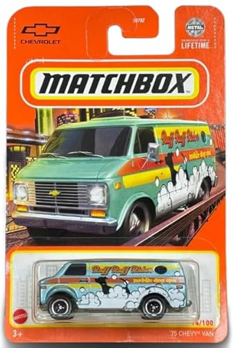 Matchbox '75 Chevy Van, Maßstab 1:64, Druckguss, Grün, 14/100 von Mattel